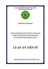 Luận án Đánh giá thích hợp đất đai phục vụ sử dụng đất có hiệu quả huyện Ngeun, tỉnh Sayaboury, nước Cộng hòa dân chủ nhân dân Lào