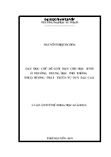 Luận án Dạy học chủ đề giới hạn cho học sinh ở trường trung học phổ thông theo hướng phát triển tư duy bậc cao