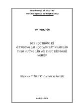 Luận án Dạy học thống kê ở trường đại học cảnh sát nhân dân theo hướng gắn với thực tiễn nghề nghiệp