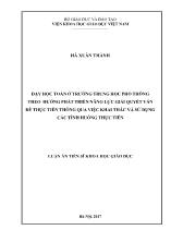 Luận án Dạy học toán ở trường trung học phổ thông theo hướng phát triển năng lực giải quyết vấn đề thực tiễn thông qua việc khai thác và sử dụng các tình huống thực tiễn