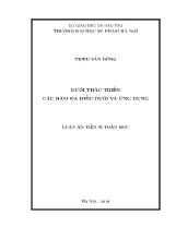 Luận án Dưới thác triển các hàm đa điều dưới và ứng dụng