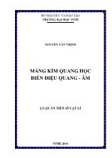 Luận án Mảng kìm quang học biến điệu quang - Âm