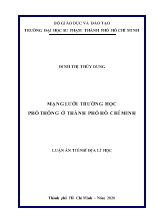 Luận án Mạng lưới trường học phổ thông ở thành phố Hồ Chí Minh