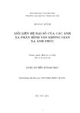 Luận án Mối liên hệ đại số của các ánh xạ phân hình vào không gian xạ ảnh phức