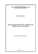 Luận án Một số lớp bài toán tối ưu không lồi: Thuật toán và ứng dụng