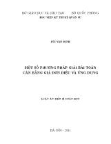 Luận án Một số phương pháp giải bài toán cân bằng giả đơn điệu và ứng dụng