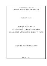 Luận án Nghiệm tuần hoàn và dáng điệu tiệm cận nghiệm của một số lớp phương trình vi phân