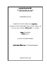 Luận án Nghiên cứu biểu hiện gen Gmchi1A liên quan đến tổng hợp isoflavone phân lập từ cây đậu tương [glycine max (l.) merill]