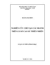 Luận án Nghiên cứu chế tạo các blend trên cơ sở cao su thiên nhiên