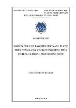 Luận án Nghiên cứu chế tạo điện cực nano platin trên nền glassy cacbon ứng dụng phân tích Pb, Cd trong môi trường nước