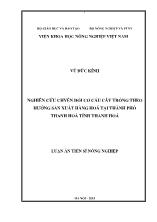 Luận án Nghiên cứu chyển đổi cơ cấu cây trồng theo hướng sản xuất hàng hoá tại thành phố  Thanh Hoá tỉnh Thanh Hoá