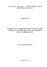 Luận án Nghiên cứu cơ sở khoa học phân vùng hạn - Mặn và đề xuất giải pháp thích ứng cho vùng đồng bằng ven biển Sông Mã