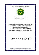 Luận án Nghiên cứu đặc điểm sinh học, sinh thái và biện pháp phòng chống sâu xanh helicoverpa armigera (hübner) (lepidoptera: noctuidae) đục bắp ngô tại Hà Nội, Việt Nam và Viêng Chăn, Lào