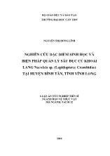 Luận án Nghiên cứu đặc điểm sinh học và biện pháp quản lý sâu đục củ khoai lang nacoleia sp. (lepidoptera: crambidae) tại huyện Bình Tân, tỉnh Vĩnh Long