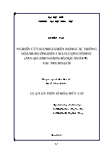 Luận án Nghiên cứu đánh giá biến động các thông số ảnh hưởng đến chất lượng tôm sú (penaeus monodon) bảo quản ở 0 độ C sau thu hoạch