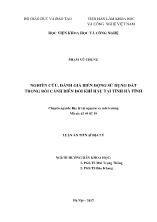 Luận án Nghiên cứu, đánh giá biến động sử dụng đất trong bối cảnh biến đổi khí hậu tại tỉnh Hà Tĩnh