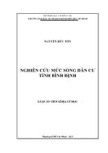 Luận án Nghiên cứu mức sống dân cư tỉnh Bình Định