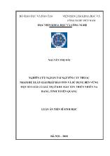 Luận án Nghiên cứu nguồn tài nguyên cây thuốc nhằm đề xuất giải pháp bảo tồn và sử dụng bền vững một số loài có giá trị ở khu bảo tồn thiên nhiên Na Hang, tỉnh Tuyên Quang