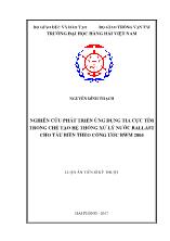 Luận án Nghiên cứu phát triển ứng dụng tia cực tím trong chế tạo hệ thống xử lý nước ballast cho tàu biển theo công ước bwm 2004