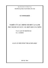 Luận án Nghiên cứu quá trình chế biến cao lanh Phú Thọ để sản xuất các hợp chất của nhôm