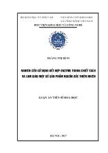 Luận án Nghiên cứu sử dụng kết hợp enzyme trong chiết tách và làm giàu một số sản phẩm nguồn gốc thiên nhiên