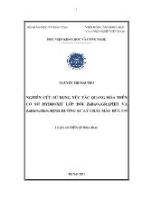 Luận án Nghiên cứu sử dụng xúc tác quang hóa trên cơ sở hydroxit lớp đôi znbi2o4 / graphit và znbi2o4 / bi2s3 định hướng xử lý chất màu hữu cơ