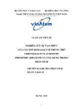 Luận án Nghiên cứu sự tạo phức của các ion kim loại với thuốc thử 5 - Bromosalicylaldehyde thiosemicarbazone và ứng dụng trong phân tích