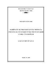 Luận án Nghiên cứu sự thay đối vận tóc nhóm của ánh sáng đa tần số khi có mặt phi tuyến kerr và hiệu ứng doppler