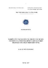 Luận án Nghiên cứu tài nguyên cây thuốc các huyện ven biển của tỉnh Thái Bình và đề xuất biện pháp bảo tồn, phát triển bền vững