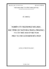 Luận án Nghiên cứu thành phần hóa học, độc tính cây ngón hoa trắng (nhài bắc) và cây trúc đào ở Việt Nam phục vụ cho giám định hóa pháp