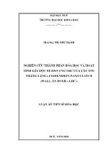 Luận án Nghiên cứu thành phần hóa học, hoạt tính gây độc tế bào ung thư của cây tốc thằng cáng (anodendron paniculatum (wall. ex roxb.) a.dc.)