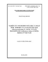 Luận án Nghiên cứu thành phần hóa học và hoạt tính sinh học của loài nguyệt quế (murraya paniculata (l.) jack) và loài tràm bông đỏ (callistemon citrinus (curtis) skeels) ở Việt Nam