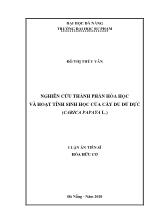 Luận án Nghiên cứu thành phần hóa học và hoạt tính sinh học của cây đu đủ đực (carica papaya l.)