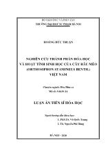 Luận án Nghiên cứu thành phần hóa học và hoạt tính sinh học của cây râu mèo (orthosiphon stamineus benth.) Việt Nam