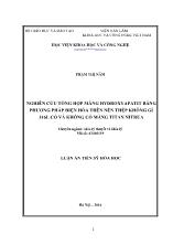 Luận án Nghiên cứu tổng hợp màng hydroxyapatit bằng phương pháp điện hóa trên nền thép không gỉ 316L có và không có màng Titan Nitrua