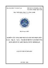 Luận án Nghiên cứu tổng hợp một số oxit hỗn hợp chứa fe (Fe – Mn, Fe – Ti, Fe – Nd) kích thước nanomet ứng dụng để xử lý Asen trong nước sinh hoạt