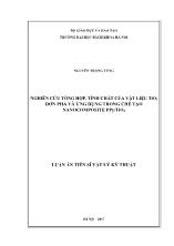 Luận án Nghiên cứu tổng hợp, tính chất của vật liệu TiO2 đơn pha và ứng dụng trong chế tạo nanocomposite ppy  / TiO2