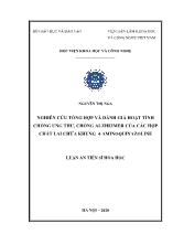Luận án Nghiên cứu tổng hợp và đánh giá hoạt tính chống ung thu, chống alzheimer của các hợp chát lai chú a khung 4 - Aminoquinazoline