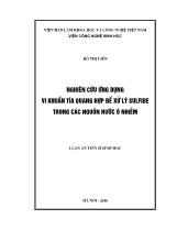 Luận án Nghiên cứu ứng dụng vi khuẩn tỉa quang hợp đú xử lý sulfide trong các nguồn nước ô nhiễm