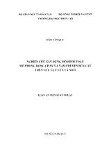 Luận án Nghiên cứu xây dựng mô hình toán mô phỏng dõng chảy và vận chuyển bùn cát trên lưu vực vừa và nhỏ