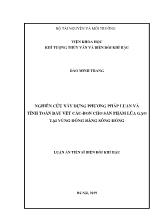 Luận án Nghiên cứu xây dựng phương pháp luận và tính toán dấu vết các-Bon cho sản phẩm lúa gạo tại vùng đồng bằng Sông Hồng