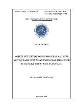 Luận án Nghiên cứu xây dựng phương pháp xác định một số dạng thủy ngân trong mẫu trầm tích sử dụng kỹ thuật chiết chọn lọc