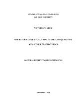 Luận án Operator convex functions, matrix inequalities and some related topics