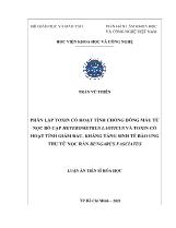 Luận án Phân lập toxin có hoạt tính chống đông máu từ nọc bò cạp heterometrus laoticus và toxin có hoạt tính giảm đau, kháng tăng sinh tế bào ung thư từ nọc rắn bungarus fasciatus