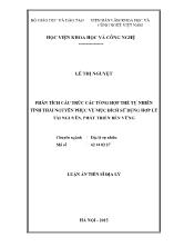 Luận án Phân tích cấu trúc các tổng hợp thể tự nhiên tỉnh Thái Nguyên phục vụ mục đích sử dụng hợp lý tài nguyên, phát triển bền vững