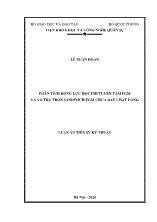 Luận án Phân tích động lực học phi tuyến tấm fgm và vỏ trụ tròn sandwich - Fgm chứa đầy chất lỏng