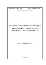 Luận án Phát triển du lịch thành phố Hải Phòng trong liên kết vùng đồng bằng sông Hồng và duyên hải đông bắc