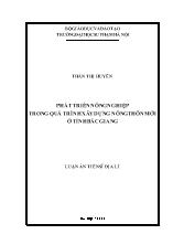 Luận án Phát triển nông nghiệp trong quá trình xây dựng nông thôn mới ở tỉnh Bắc Giang