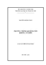 Luận án Phương trình khuếch tán không cổ điển