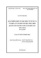 Luận án Quan điểm john stuart mill về tự do và ý nghĩa của nó đối với việc thực hiện quyền con người ở Việt Nam hiện nay